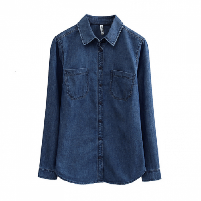 SKJN001 order slim denim shirt design fashion joker denim shirt custom-made long-sleeved denim shirt denim shirt garment factory denim shirt price