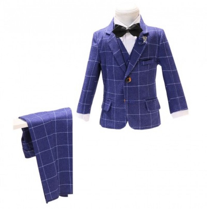 SKCST023 making children's suits, flower dresses, plaid suits, five-piece flower shirts, children's suits factory