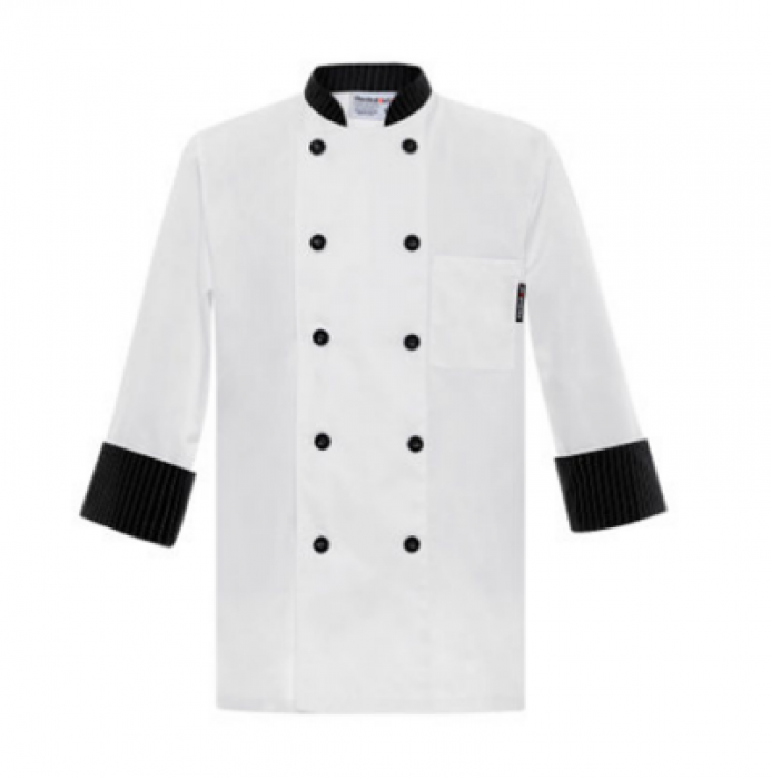 SKKI004 CHKOUT-M104C0281A design contrast collar chef's clothing order seven-minute sleeve chef's clothing a large number of custom chef's clothing chef's clothing supplier