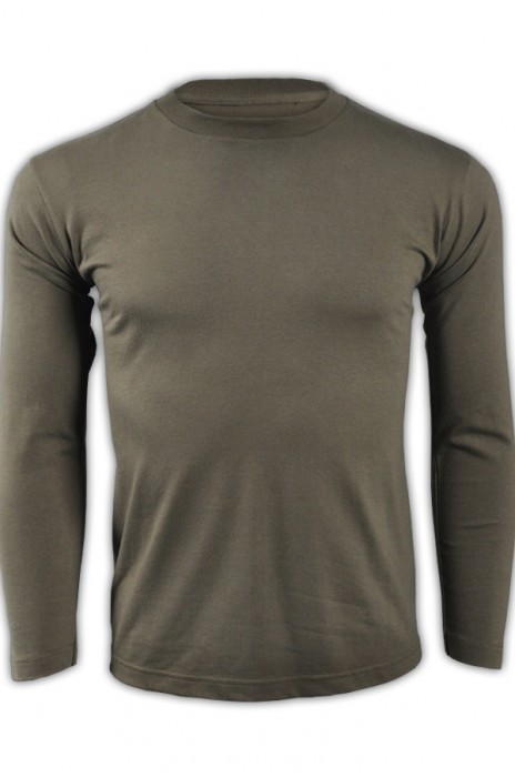 SKLST005 olive 128 long sleeved men' s T shirt 00101-LVC online ordering basic type typical classic whole cotton cotton 100% relatively good absorb sweat tee shirts good humidity absorbency long sleeved sporty breathable tees supplier long sleeved tshirt