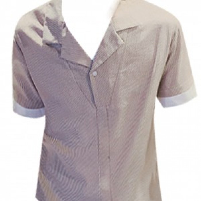 SKST010 Design Summer Short Sleeve Shirt Men Striped Panel Loose Shirts Fake Two Pieces Shirt Manufacturers
