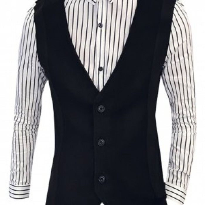 SKLS009 Custom Slim Striped Long Sleeve Shirt Men's Fake Two Piece Shirt Manufacturer