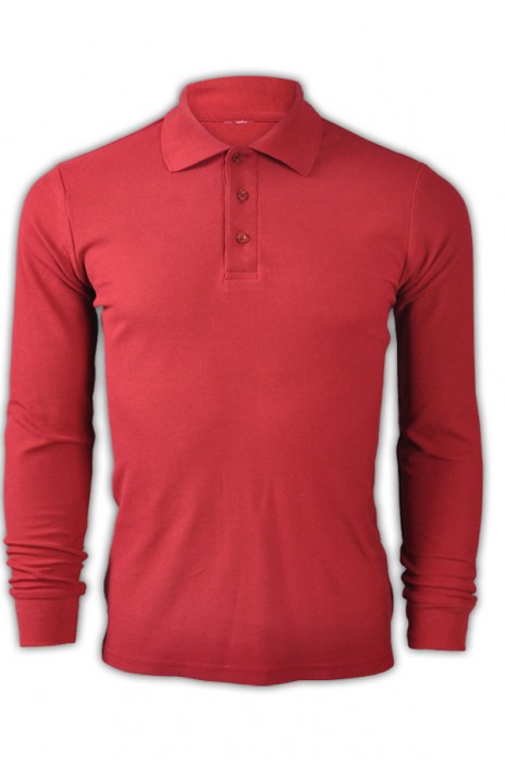 SKLPS005 solid color wine red 032 long sleeve men's Polo shirt 1AD01 design and customization activities solid color Polo shirt sports breathable polo shirt polo shirt Hong Kong company polo shirt price