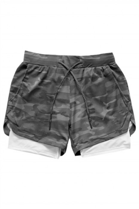 SKSP008 manufacturing five-point shorts design double-layer mobile phone pocket towel casual running shorts shorts shorts center fake two-piece shorts