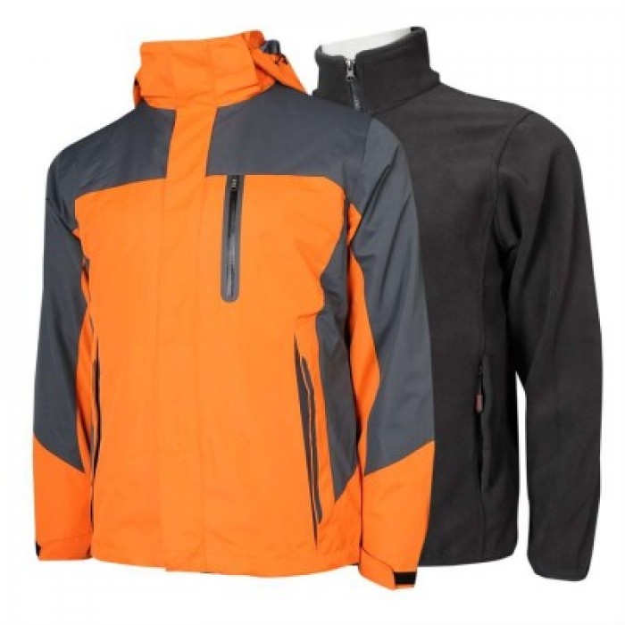 SKJ026 custom-made windbreaker two-piece jacket imported from hook and loop waterproof jacquard fabric seamless rubber pocket breathable mesh windbreaker manufacturer