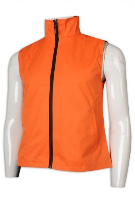 SKV007 online ordering vest jacket net color high collar zipper warm vest jacket overalls vest jacket manufacturer