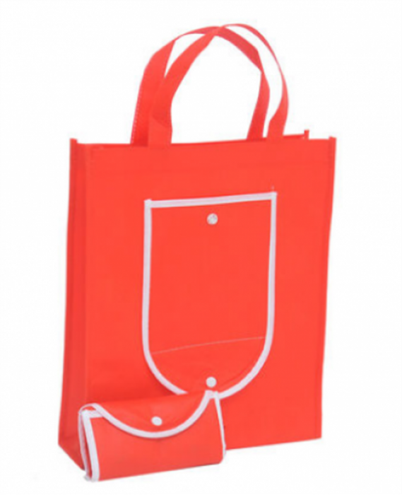SKEFB02   Red foldable environmental protection bag to sample foldable environmental protection bag foldable environmental protection bag clothing factory environmental protection bag price non woven 80g environmental protection bag price